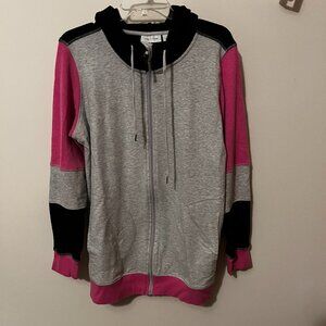 LIKE NEW} cee bee CHERYL BURKE Color-Block Hooded French Terry Jacket / Size L